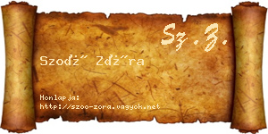 Szoó Zóra névjegykártya
